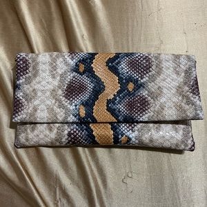 Steve Madden snake print cross body and clutch purse